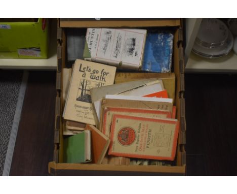 A selection of books and maps, including 'Let's Go For a Walk, Round About Keswick' and an Ordnance Survey One-Inch Map for P