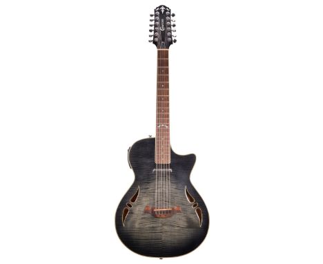 2006 Crafter SA-12 twelve string hollow body electric guitar, made in Korea, ser. no. 06xxxx56; Finish: trans black; Fretboar