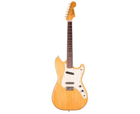 Suzi Quatro - 1964 Fender Duo-Sonic electric guitar, made in USA, ser. no. L32875; Finish: natural, stripped back with traces