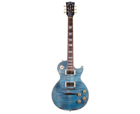2015 Gibson Les Paul Traditional electric guitar, made in USA, ser. no. 15xxxx68; Finish: blue; Fretboard: rosewood; Frets: g