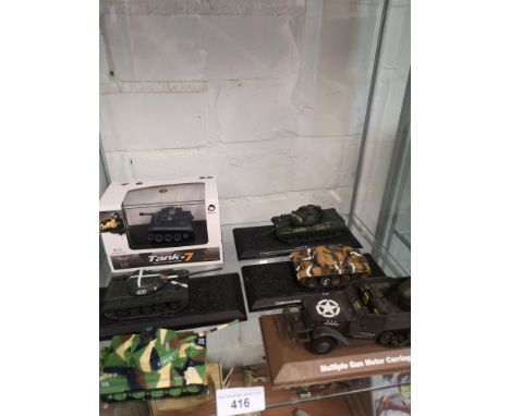 Shelf of model tanks etc. 