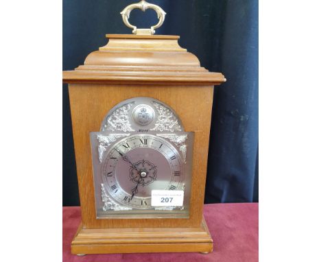 Mappin and Webb limited ' an elliot clock' art deco mantle clock with brass fitting carrier. 