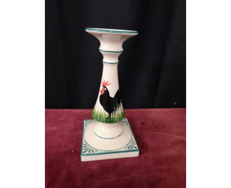 Large Scottish Pottery Griselda Hill Pottery Cockerel Candlestick 7.5 inches in height. 