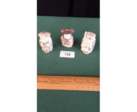 3 Chinese Netsuke s signed to base. 