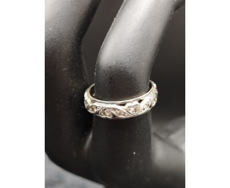 Early 1900s 9ct Gold And Silver Full Eternity Diamond Ring. 