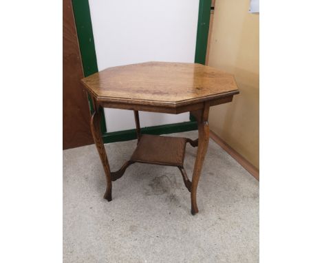 1900s light oak 2 tier window table. 70 cm in length 66 cm in height. 