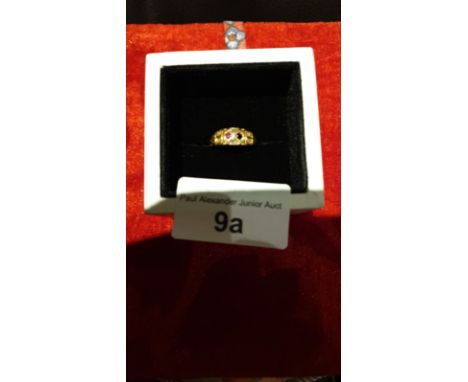 Victorian 15ct gold ring With Diamonds pearls and Ruby 1 Ruby missing  2.2g Beautiful ring. 