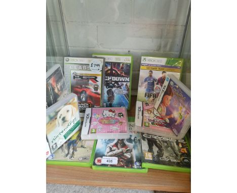 Shelf of xbox 360 games. 