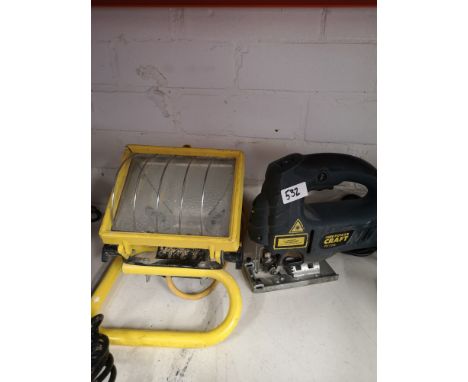 Power craft jigsaw together with flood light. 
