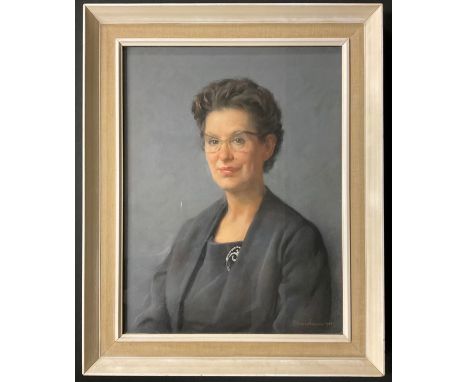 Sam Morse Brown (1903 - 2001)A Portrait of Margaret Spencer (family friend)signed, dated 1961, pastel, 59cm x 45cm 