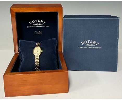 Gents 9ct gold rotary bracelet watch best sale