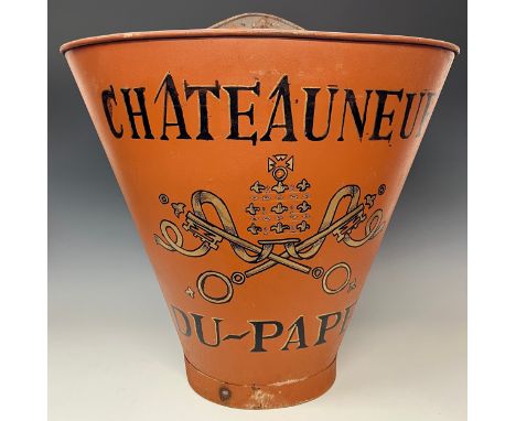 A large reproduction French grape hopper, inscribed Châteauneuf Du-Pape, 63cm high 