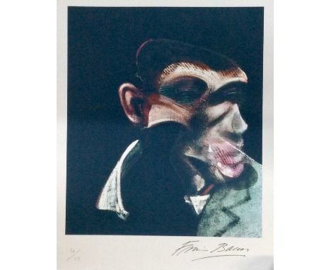 Francis Bacon coloured print - Portrait, with printed signature and numbered 4/15, unframed, 76cm x 56.5cmCondition report: R