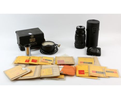 35 ml cameras and accessories to include  Praktica LTL, Minolta A, Zeiss Ikon Contax S,Dallmeyer projection f=2 1/2 lens, Apo