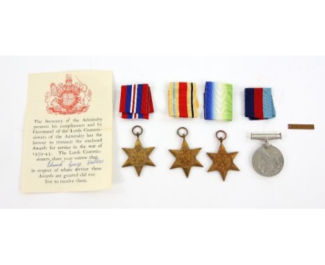 Stoker Petty Officer E. G. Walters. D/K 59395, Royal Navy, WWII four medal group together with related paperwork, letters to 