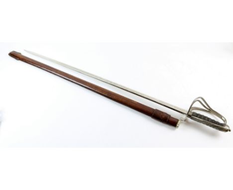 Wilkinson Sword Royal Artillery officer's dress sword, the blade numbered 68165, with leather scabbard,  Royal Artillery fiel