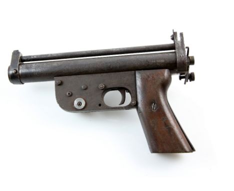 A. G. Parker, Birmingham, Rare .177 crank-wound air pistol, unmarked but with serial No. 52 (it is believed there were only 2