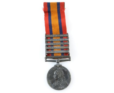 Queen Victoria South Africa medal to Lieut. F. L. Hingston. 2/D of C L. I.   with 1901 date clasp and five battle / state cla