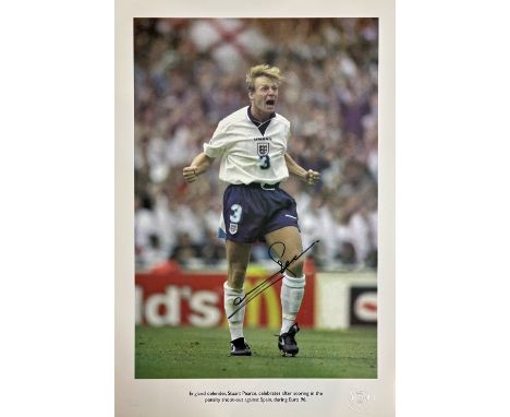 Stuart Pearce England Signed Euro 96 Limited Edition photographic print One of the most famous images in English sporting his