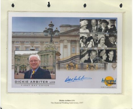 Dickie Arbiter signed Westminster Autographed Editions FDC with stamps and printed postmark 18th October 2007. Richard Winsto