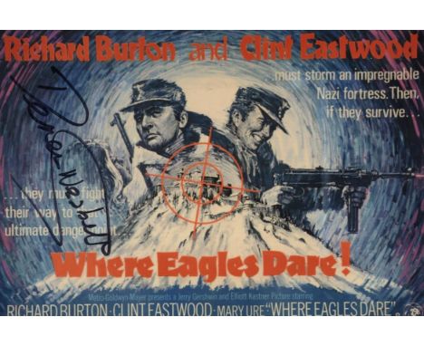 Where Eagles Dare classic war movie 8x12 inch colour poster photo signed by actor Derren Nesbitt. Good condition. All autogra