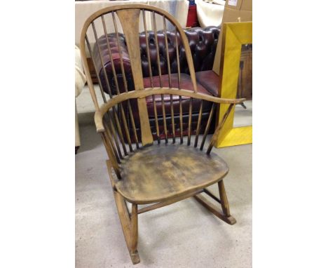 An Ercol stick back farmhouse rocking chair.