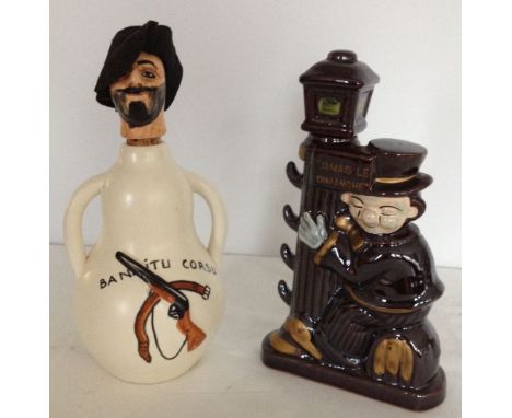 2 vintage French ceramic decanters.