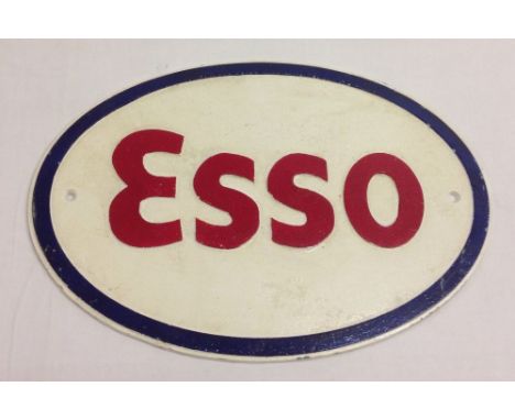 Reproduction cast iron Esso plaque 33cm x  23cm.