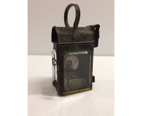 A vintage railway lamp.