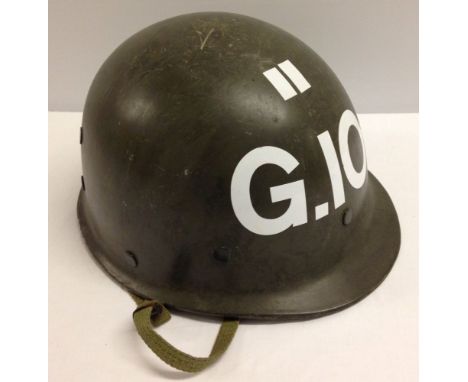 A military helmet, possibly American.