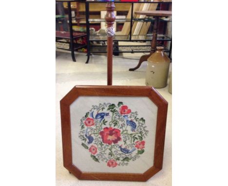 A tapestry fire screen on tripod stand (a/f) For restoration