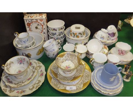 A collection of tea wares and other ceramics to include a Bavarian trio, a German trio, Portmeirion Botanic Garden ramekins, 