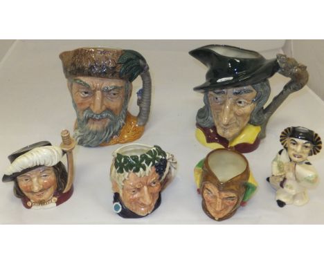 A collection of Royal Doulton and other character jugs, to include Royal Doulton "Bacchus", model No. D6505, Copyright 1958, 