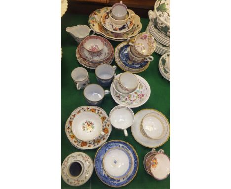 A collection of late 18th / early 19th Century and later tea wares to include a late 18th / early 19th Century pearl ware tea