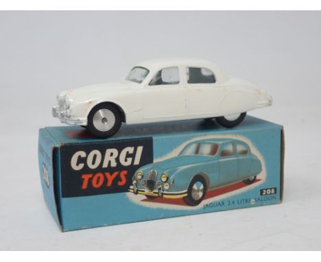 A boxed Corgi Toys No.208 white Jaguar 2.4 Litre Saloon 