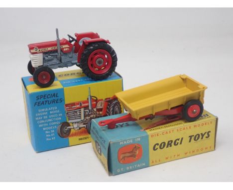 A boxed Corgi Toys No.66 Massey-Ferguson 165 Tractor and boxed No.51 30CWT Trailer 