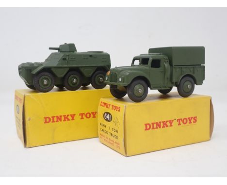 A boxed Dinky Toys No.641 Army 1 Ton Cargo Truck and a boxed No.676 Armoured Personnel Carrier 