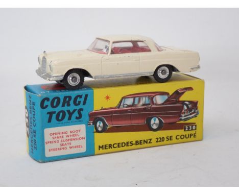 A boxed Corgi Toys No.230 cream Mercedes-Benz 220SE Coupe 