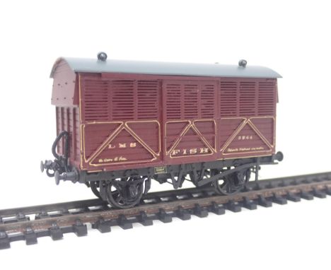 A kit built 00 gauge LMS Fish Van with Lawrence Scale Plate and signed D. Lawrence and L. Goddard 99 