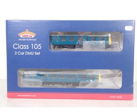 A boxed Bachmann 00 gauge Class 105 2 Car DMU Set in BR livery 