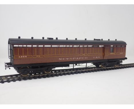 A kit built 00 gauge Lawrence/Goddard LNER teak Newspaper Van 