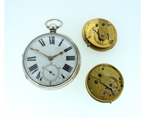 A Victorian silver Pocket Watch, hallmarked London, 1878, the white enamel dial with black Roman numerals and subsidiary seco
