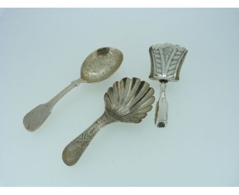 A George III silver Caddy Shovel, by Joseph Taylor, hallmarked Birmingham, 1819, with a fan-shaped bowl, 3¼in (8.25cm) long, 