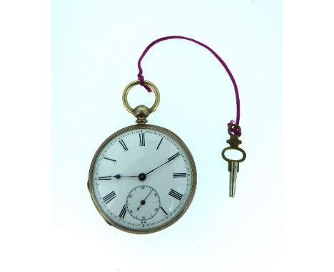 A late Victorian silver Pocket Watch, the case marked "W. Mahr, 90 Bolsover St., London, W.", the white enamel dial with blac