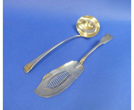 A George III silver Soup Ladle, by William Eley & William Fearn, hallmarked London, 1799, Old English pattern, crested, 12½in