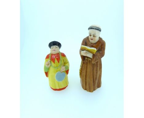 A Royal Worcester 'The Mandarin' Candle Snuffer, circa 1927, decorated in yellow and red, 3½in (9cm) high, and a Royal Worces