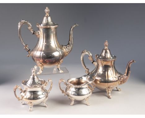 ELECTROPLATE FOUR PIECE TEA AND COFFEE SERVICE (4)
