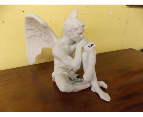 LLADRO FIGURE (PARIAN) "SEATED ANGEL" 27CM HIGH