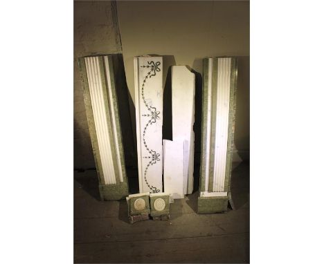 An early complete 20th Century Neoclassical marble fireplace, historic restorations. 111cms total height including shelf. She