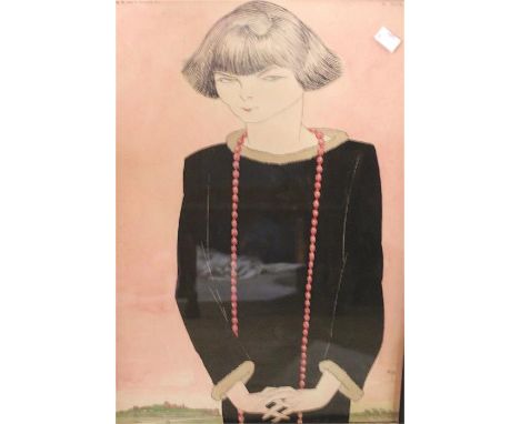 David Wilson 1873-1935 Art Deco caricature portrait of Sheila Kaye-Smith. David Wilson was a political cartoonist and illustr